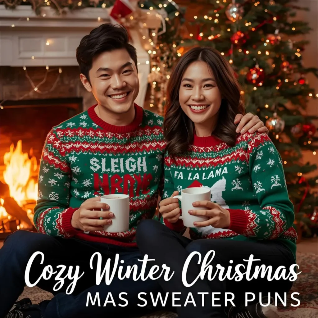 Cozy Winter Christmas Sweater Puns 
