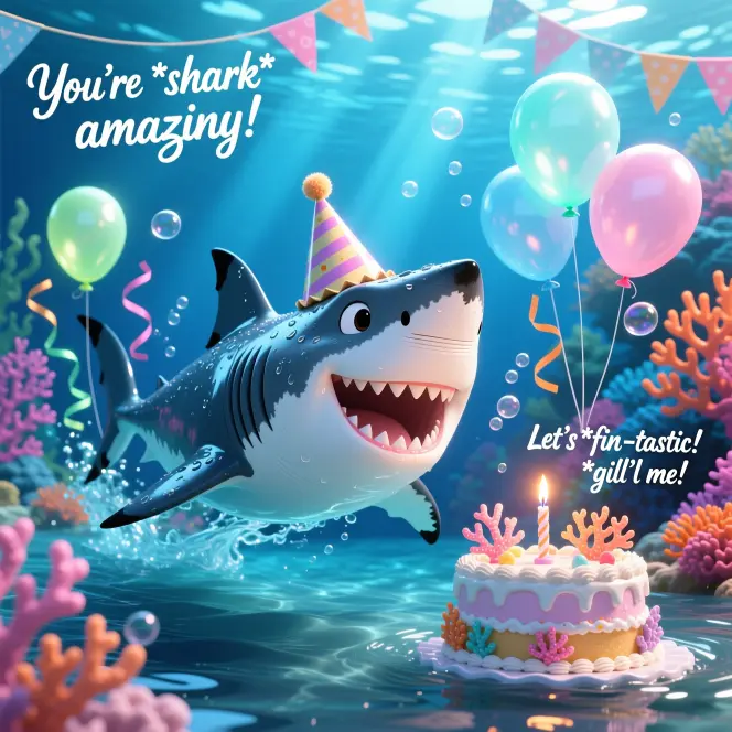 Clever & Witty Birthday Shark Puns