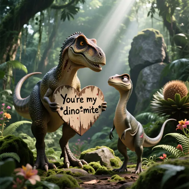Sarcastic Dino Love Puns 