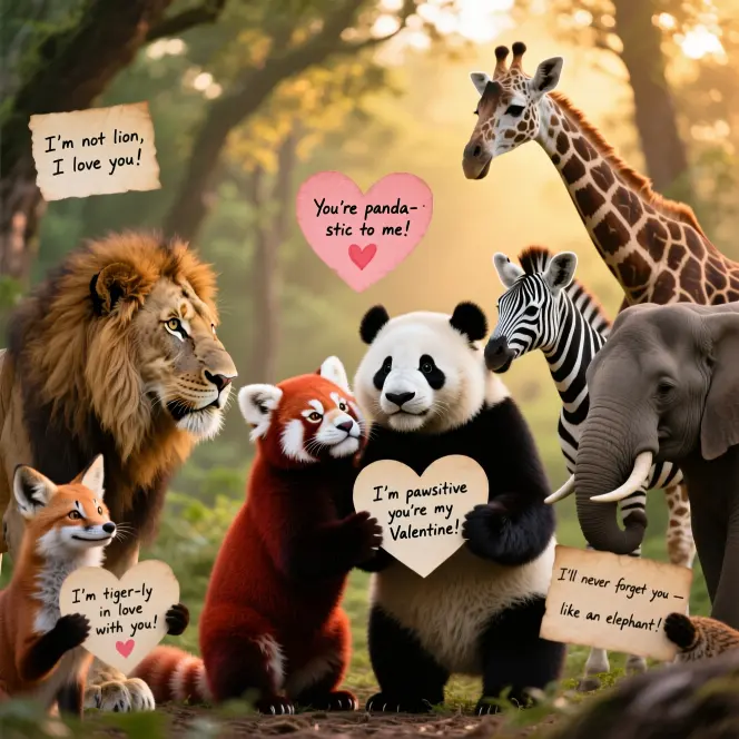 Wild Animal Valentine Puns 